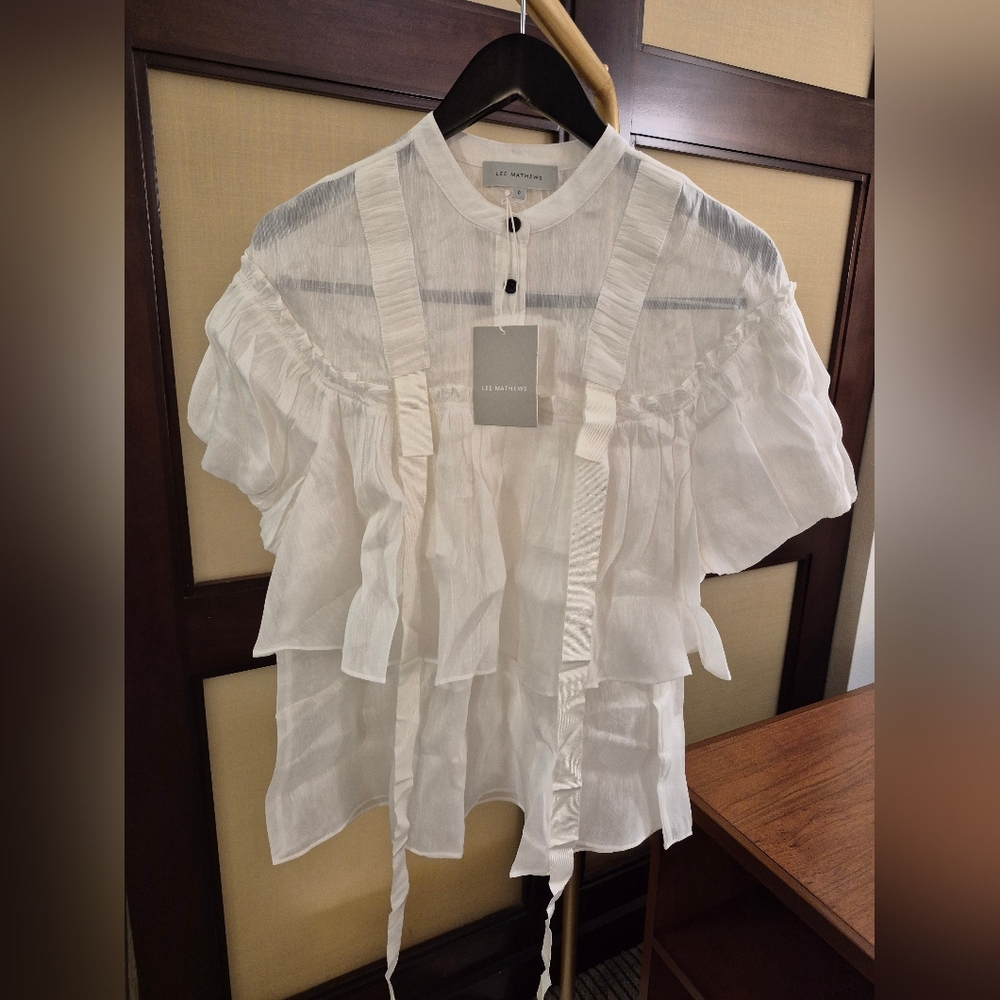 Lee Mathews Lillian Blouse in White - Picture 4 of 9